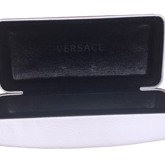 VTG VERSACE Cream White Large Gold Eyeglasses Sunglasses Hard Shell Travel Case - Picture 7 of 7